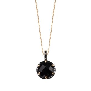 Zdjęcie produktu Zawieszka złota z onyksem i czarnymi diamentami - Midnight Midnight - Biżuteria YES