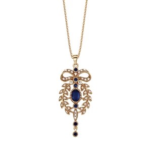 Zdjęcie produktu Zawieszka złota z szafirami, diamentami i perłami - Kolekcja Wiktoriańska Wiktoriańska - Biżuteria YES