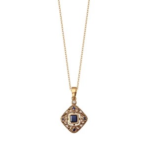 Zdjęcie produktu Zawieszka złota z szafirami i diamentami - Kolekcja Wiktoriańska Wiktoriańska - Biżuteria YES