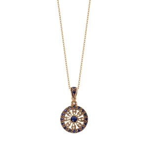 Zdjęcie produktu Zawieszka złota z szafirami i diamentami - Kolekcja Wiktoriańska Wiktoriańska - Biżuteria YES