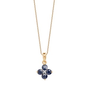 Zdjęcie produktu Zawieszka złota z szafirami i diamentem - kwiat Biżuteria YES