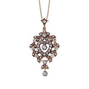 Zdjęcie produktu Zawieszka złota z topazami i perłami - Kolekcja Wiktoriańska Wiktoriańska - Biżuteria YES