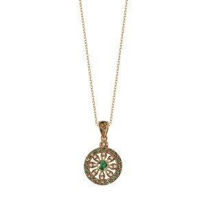 Zdjęcie produktu Zawieszka złota ze szmaragdami i diamentami - Kolekcja Wiktoriańska Wiktoriańska - Biżuteria YES