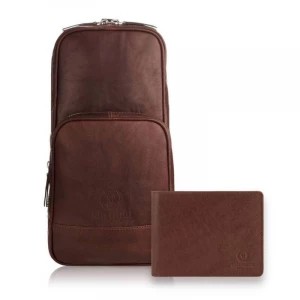 Zdjęcie produktu Zestaw męski skórzany plecak portfel Merg