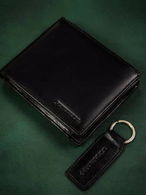 Zdjęcie produktu Zestaw prezentowy: skórzany portfel męski i brelok — Peterson