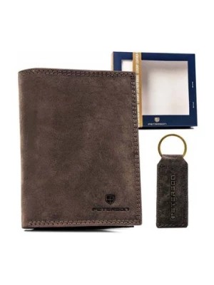 Zdjęcie produktu Zestaw prezentowy: skórzany portfel męski i brelok - Peterson
