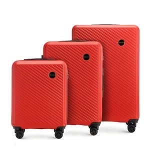 Zdjęcie produktu Zestaw walizek z ABS-u w ukośne paski czerwony Wittchen
