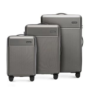 Zdjęcie produktu Zestaw walizek z ABS-u z pionowymi paskami szary Wittchen