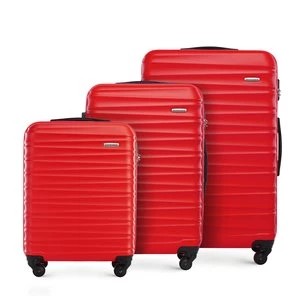 Zdjęcie produktu Zestaw walizek z ABS-u z żebrowaniem czerwony Wittchen