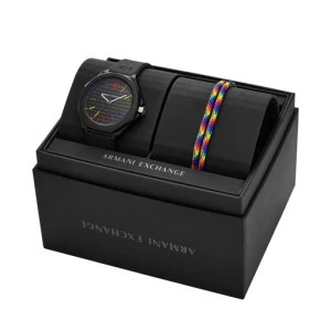Zdjęcie produktu Zestaw zegarek i bransoletka Armani Exchange Andrea Gift Set AX7158SET Czarny