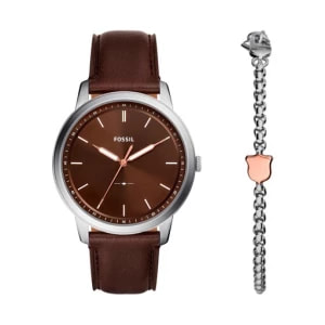 Zdjęcie produktu Zestaw zegarek i bransoletka Fossil Minimalist FS6019SET Brown/Brown
