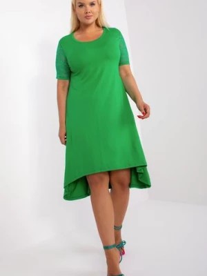 Zdjęcie produktu Zielona codzienna sukienka plus size z wiskozy