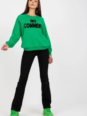 Zdjęcie produktu Zielona dresowa bluza bez kaptura bawełniana RUE PARIS