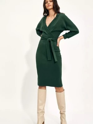 Zdjęcie produktu Zielona kopertowa sukienka Merg