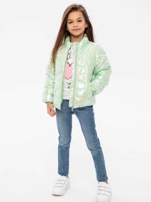 Zdjęcie produktu Zielona kurtka przejściowa pikowana ze stójką dziewczęca Minoti