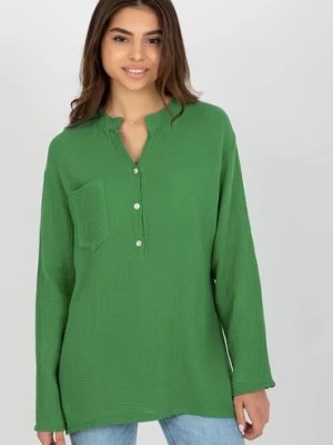 Zdjęcie produktu Zielona luźna bluzka koszulowa OCH BELLA
