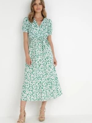 Zdjęcie produktu Zielona Sukienka z Bawełny Delereia