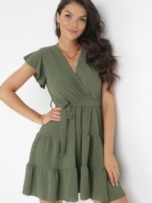 Zdjęcie produktu Zielona Sukienka z Paskiem Laodima