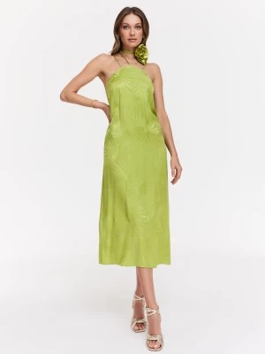 Zdjęcie produktu Zielona sukienka z roślinnym wzorem TARANKO