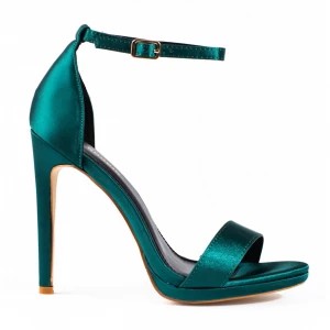 Zdjęcie produktu Zielone sandały na szpilce damskie Shelovet Inna marka