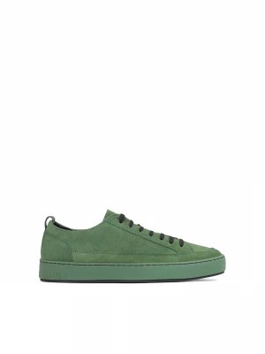 Zdjęcie produktu Zielone zamszowe sneakersy męskie w miejskim stylu Kazar