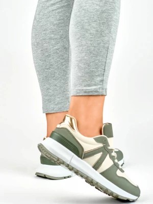 Zdjęcie produktu Zielono-beżowe sneakersy damskie Merg