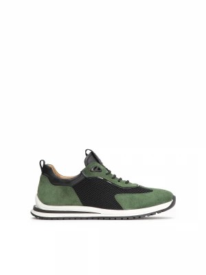 Zdjęcie produktu Zielono-czarne sneakersy męskie w nowoczesnym stylu Kazar