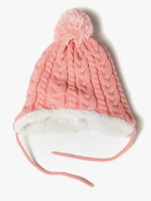 Zdjęcie produktu Zimowa czapka niemowlęca z pomponem - różowa 5.10.15.
