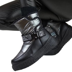 Zdjęcie produktu Zimowe buty damskie ocieplane sniegowce czarne wodoodporne Merg