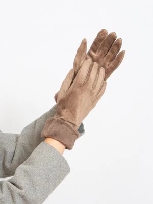 Zdjęcie produktu Zimowe ciepłe rękawiczki damskie brązowe Shelvt