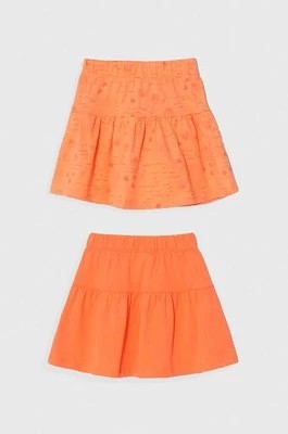 Zdjęcie produktu zippy spódnica bawełniana dziecięca 2-pack kolor pomarańczowy mini rozkloszowana