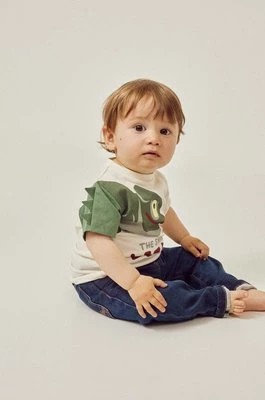 Zdjęcie produktu zippy t-shirt bawełniany dziecięcy kolor beżowy z nadrukiem