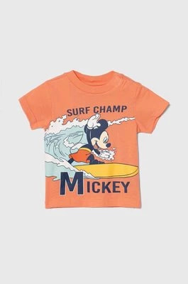 Zdjęcie produktu zippy t-shirt bawełniany niemowlęcy kolor pomarańczowy z nadrukiem