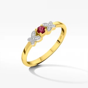 Zdjęcie produktu Złoty pierścionek z motywem motyli