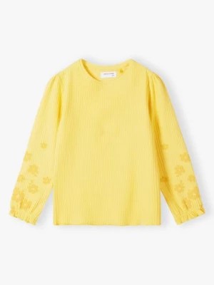Zdjęcie produktu Żółta bluzka dla dziewczynki z nadrukiem przy rękawach Lincoln & Sharks by 5.10.15.