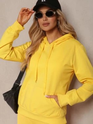 Zdjęcie produktu Żółta Kangurka Bluza z Kapturem i Ściągaczem Saveria