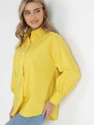 Zdjęcie produktu Żółta Koszula Bawełniana Trapezowa Hazala