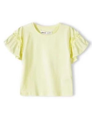 Zdjęcie produktu Żółta koszulka bawełniania dla niemowlaka z falbankami Minoti