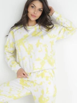 Zdjęcie produktu Żółta Krótka Bluza z Printem Tie-Dye Furaha