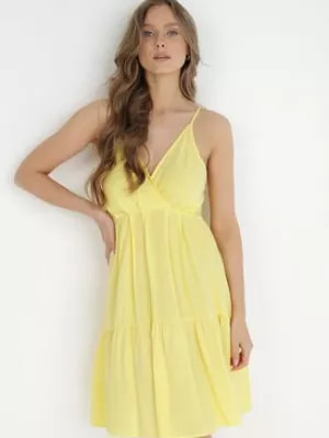 Zdjęcie produktu Żółta Sukienka z Wiskozy Aikena