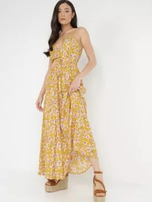 Zdjęcie produktu Żółta Sukienka z Wiskozy Arcol