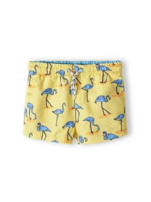 Zdjęcie produktu Żółte szorty kąpielowe dla chłopca- flamingi Minoti