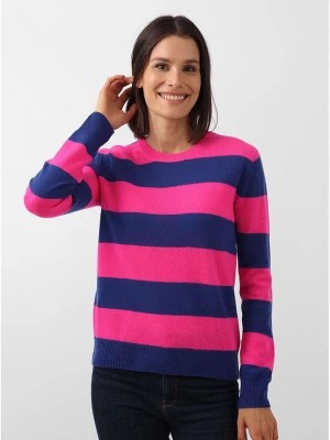 Zdjęcie produktu Zwillingsherz Kaszmirowy sweter w kolorze granatowo-różowym rozmiar: L
