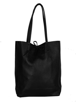 Zdjęcie produktu Zwillingsherz Skórzany shopper bag w kolorze czarnym - 40 x 45 x 15 cm rozmiar: onesize