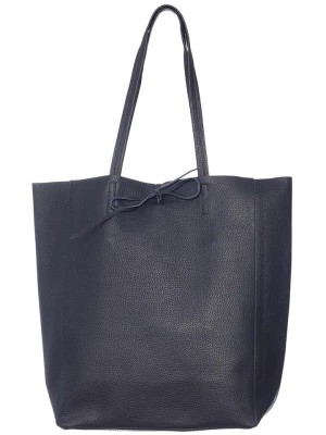Zdjęcie produktu Zwillingsherz Skórzany shopper bag w kolorze granatowym - 40 x 45 x 15 cm rozmiar: onesize