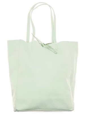 Zdjęcie produktu Zwillingsherz Skórzany shopper bag w kolorze miętowym - 40 x 45 x 15 cm rozmiar: onesize