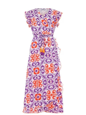 Zdjęcie produktu Zwillingsherz Sukienka "Maddy" w kolorze pomarańczowo-fioletowym rozmiar: S/M