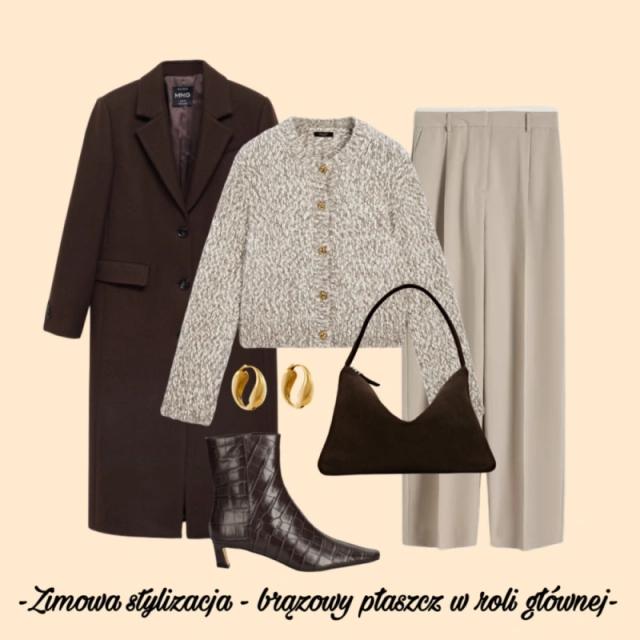 Najmodniejsze zimowe stylizacje 2025: Czekoladowy płaszcz Mango w roli głównej Najmodniejsze zimowe stylizacje 2025: Czekoladowy płaszcz Mango w roli głównej