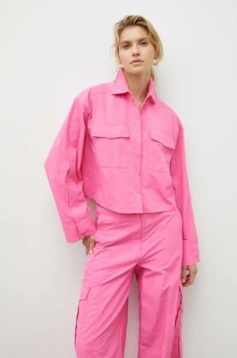 Zdjęcie produktu 2NDDAY koszula damska kolor różowy relaxed z kołnierzykiem klasycznym