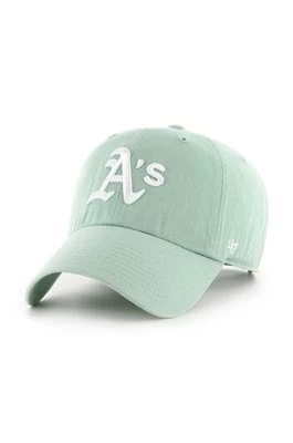 Zdjęcie produktu 47brand czapka z daszkiem bawełniana MLB Oakland Athletics kolor zielony z aplikacją